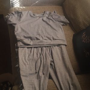 Two piece sweat suit outfit